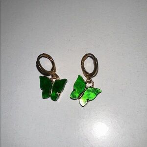 Green Butterfly Earrings